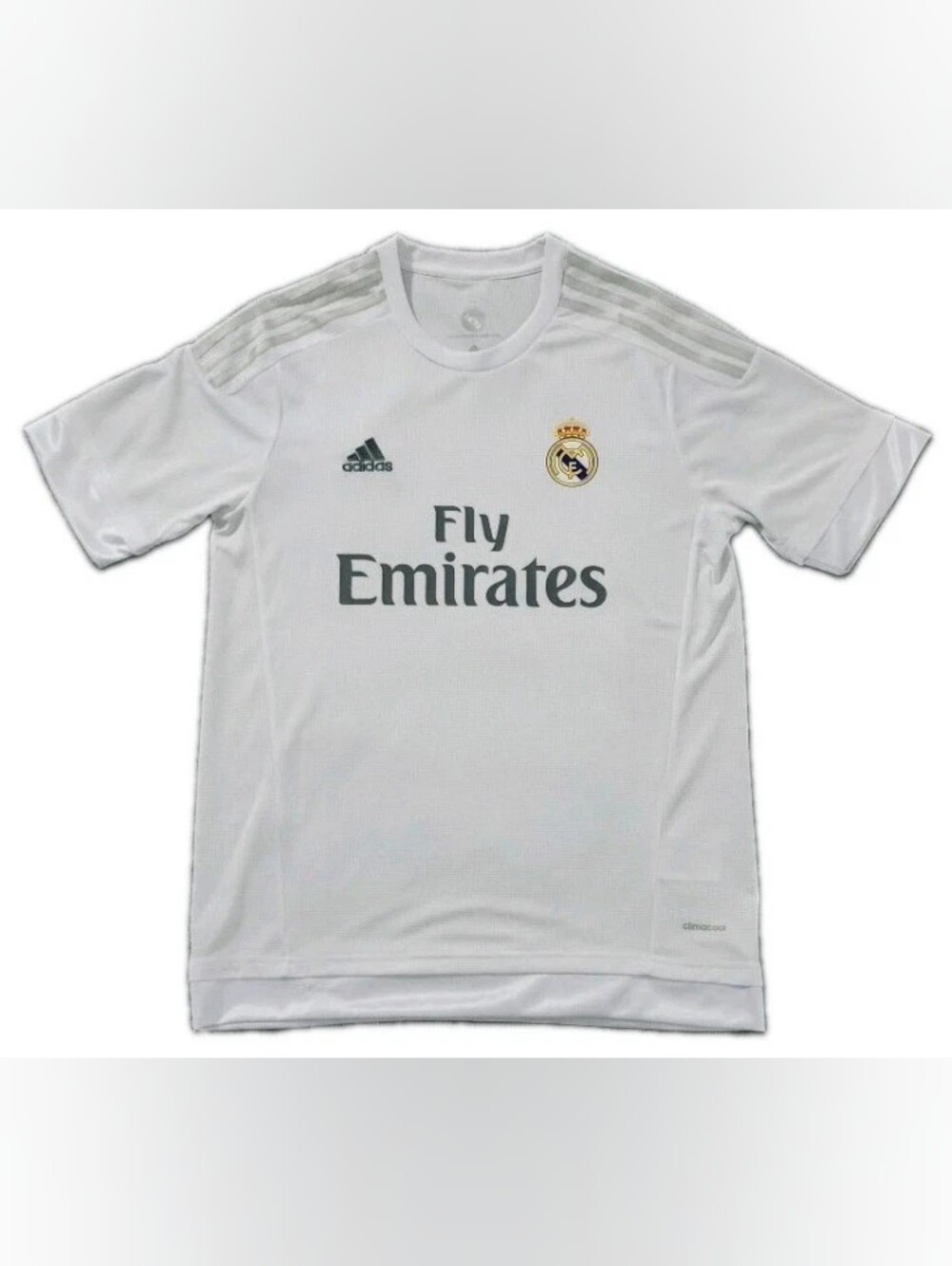 Real Madrid Soccer Jersey Mens Large White 2015-16 Home Climacool Adidas